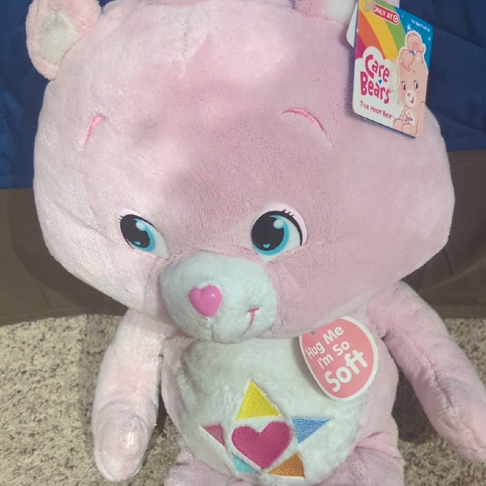 Care Bears Pink 2008 and White Plush Toy True Heart Bear